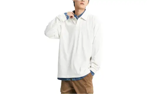 New Balance Polo Shirts Men's Cream Polo Collar Moderate Straight Fit