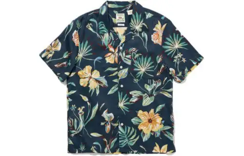 Levis Shirts Men's Marine Blue Polo Collar Moderate Other