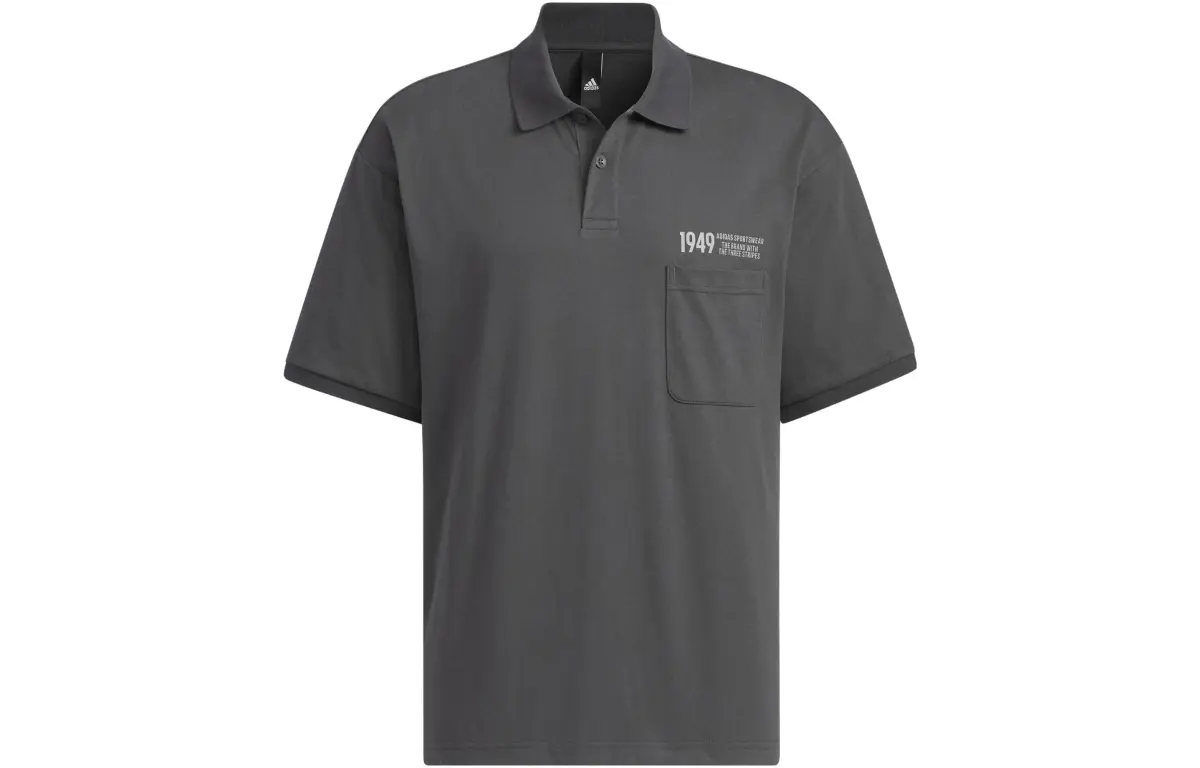 Adidas Polo Shirt Men's Solid Dark Gray