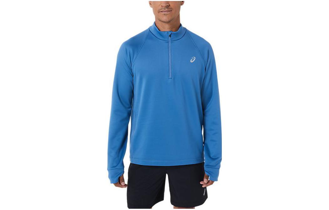 ASICS THERMOPOLIS Sweatshirts Men's Blue Stand Collar Moderate Regular