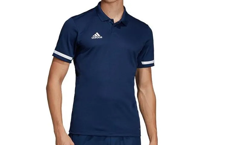 Adidas Polo Shirts Men's Navy Blue Polo Collar Moderate Straight Fit
