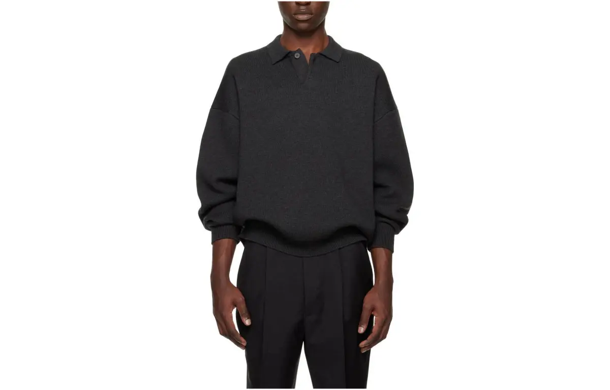 Fear Of God SS23 Eternal Polo Shirts Men's Black Polo Collar Moderate Straight Fit