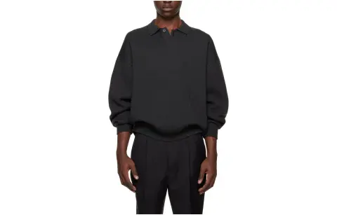 Fear Of God SS23 Eternal Polo Shirts Men's Black Polo Collar Moderate Straight Fit