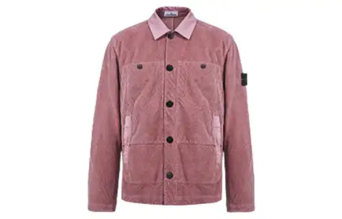 STONE ISLAND Shirts Men's Rose Pink Lapel Moderate Other