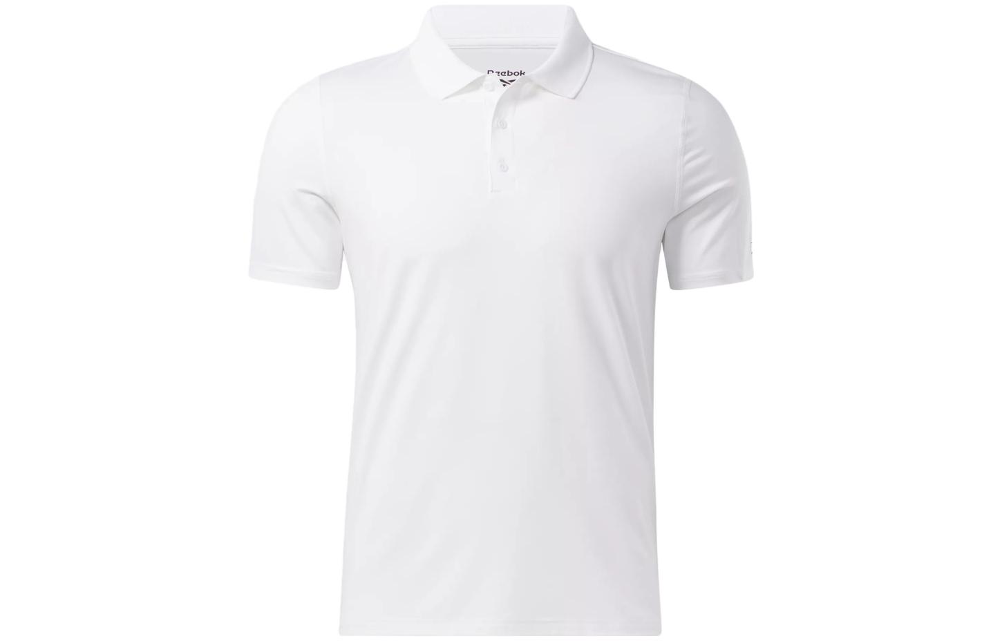 Reebok Polo Shirts Men's White Polo Collar Moderate Straight Fit