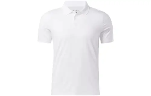 Reebok Polo Shirts Men's White Polo Collar Moderate Straight Fit