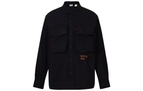 Levis Shirts Men's Black Lapel Moderate Other