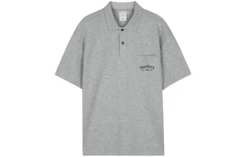 Skechers Polo Shirt Men's Medium Heather Gray