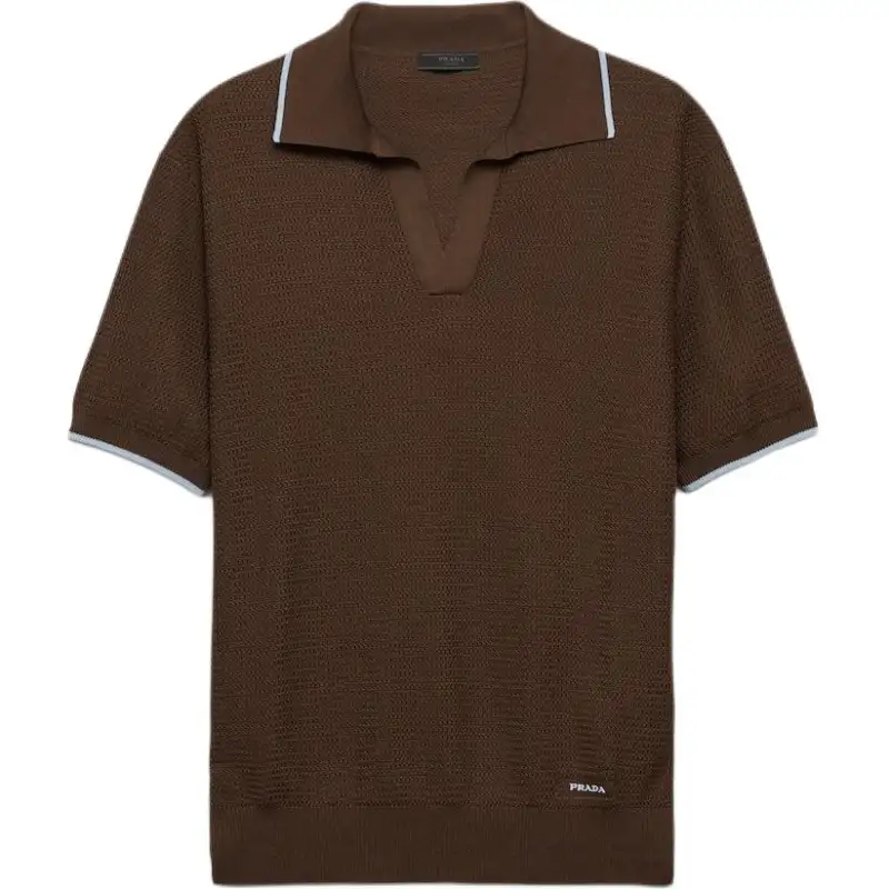 PRADA FW25 Polo Shirt Men's Ebony