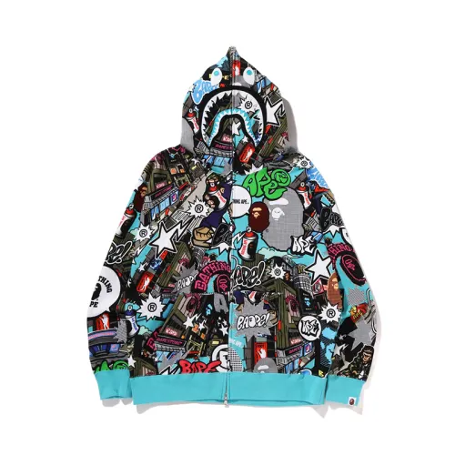 Bape Comic Art Shark Zip Hoodie