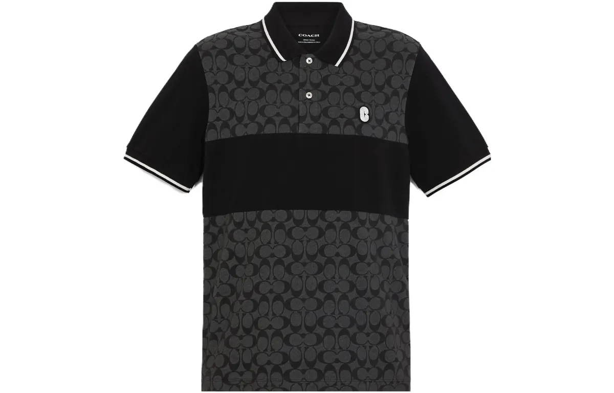 COACH SS23 Polo Shirt Men's Charcoal Gray