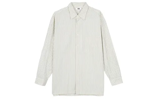 UNIQLO Shirts Men's Light Gray Lapel Moderate Other