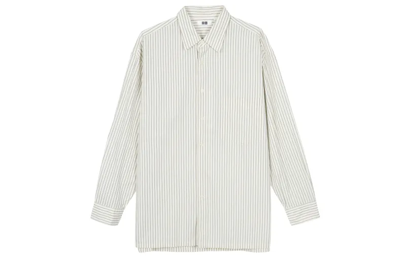 UNIQLO Shirts Men's Light Gray Lapel Moderate Other