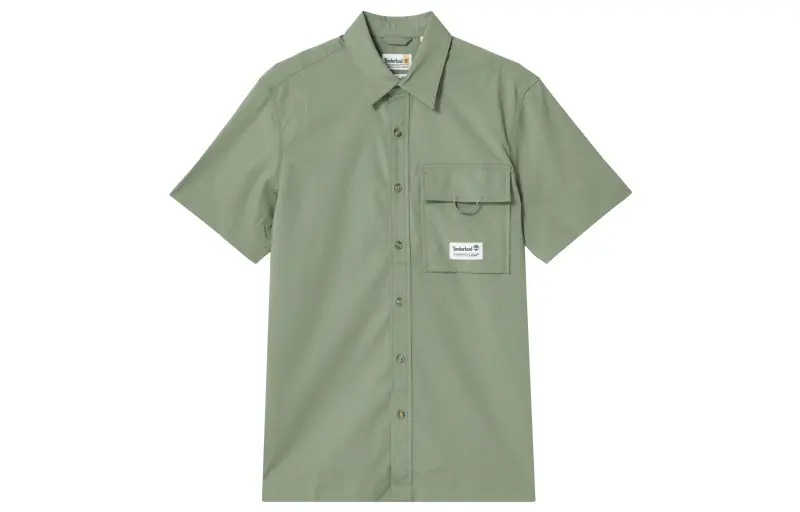 Timberland Shirts Men's Green Lapel Moderate