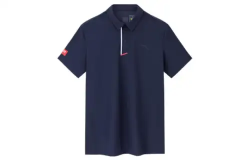 ANTA Polo Shirts Men's Black Polo Collar Moderate Straight Fit