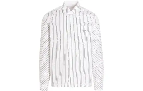 PRADA Shirts Men's White Lapel Moderate Other