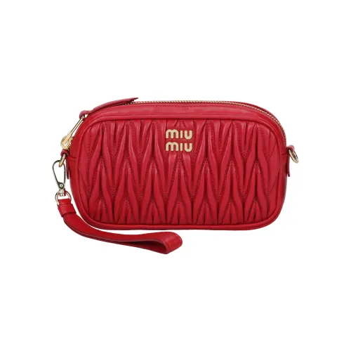 MIU MIU Lambskin Clutch Women's Red