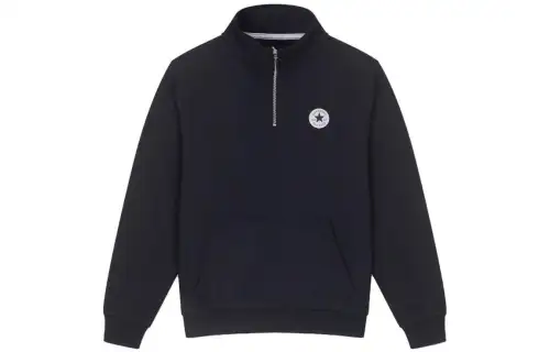 Converse Sweatshirts Men's Black Stand Collar Moderate Regular