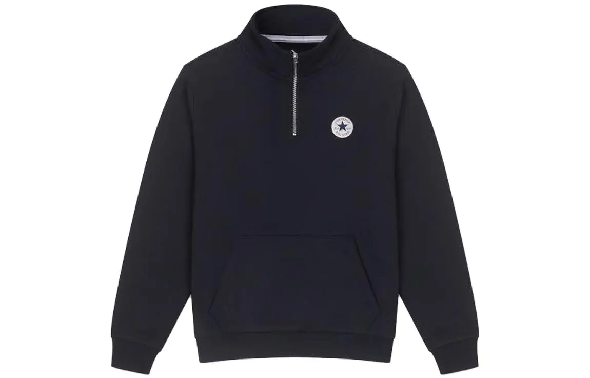 Converse Sweatshirts Men's Black Stand Collar Moderate Regular