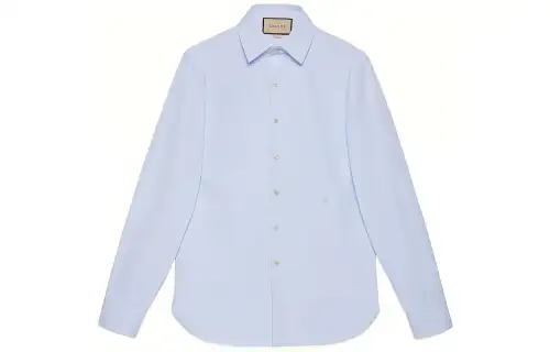 【Previous Season】Double G-embroidered cotton shirt