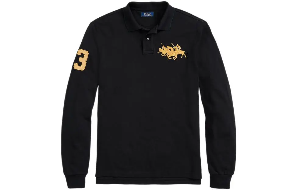 Polo Ralph Lauren Polo Shirt Custom Slim Fit Men's Black