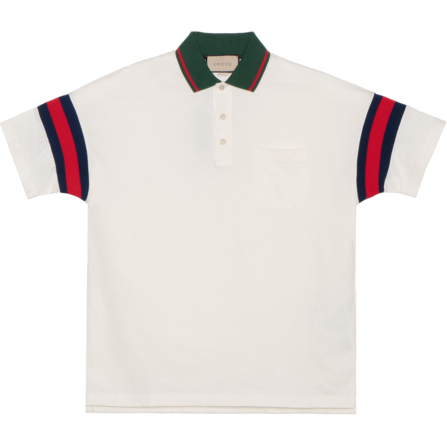 【Previous Season】Web-stripe jersey polo shirt