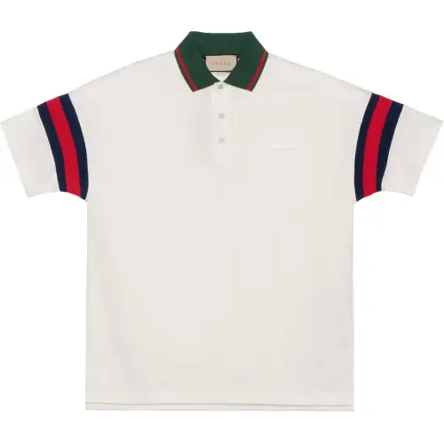 【Previous Season】Web-stripe jersey polo shirt