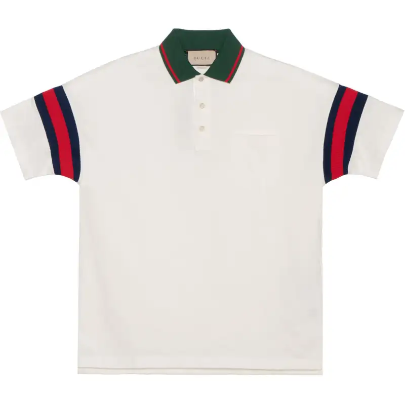 【Previous Season】Web-stripe jersey polo shirt