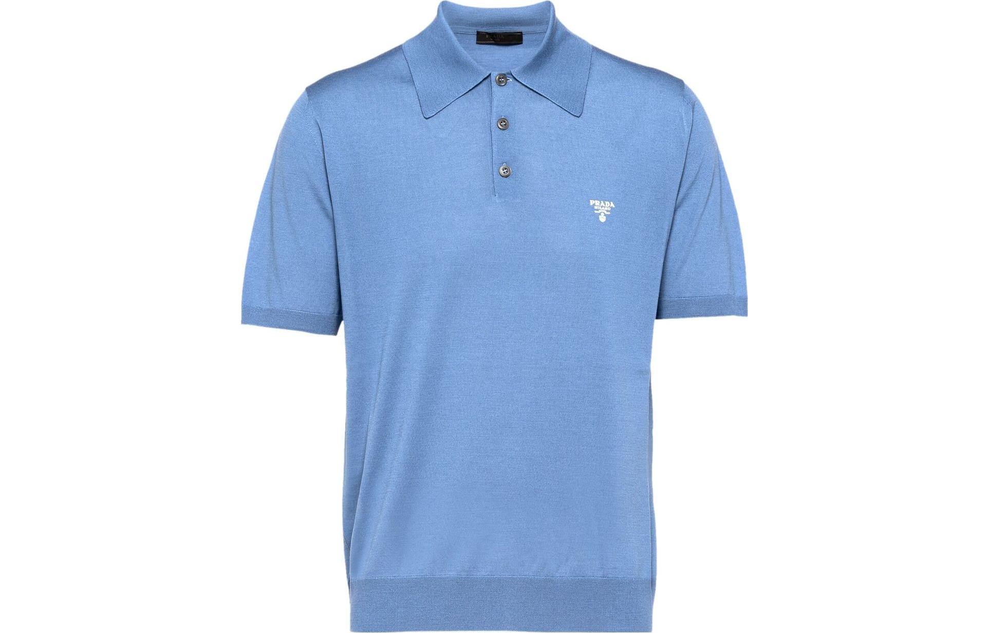 Мужская футболка Prada SS23 Logo (синяя)