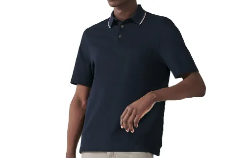 HERMES Polo Shirt Men's Marine Blue