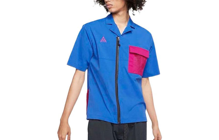 Nike Lab ACG Men Outdoor Zip-Up Shirt Blue