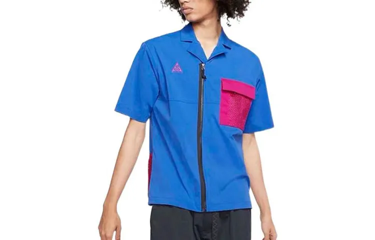 Nike Lab ACG Men Outdoor Zip-Up Shirt Blue