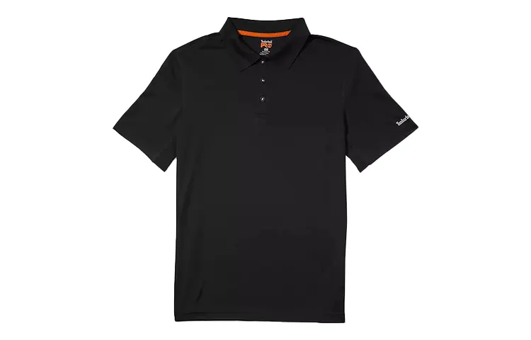 Timberland Polo Shirts Men's Black Polo Collar Moderate Straight Fit