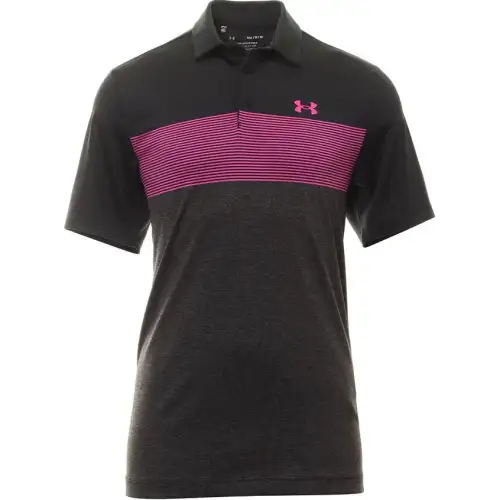 Under Armour Polo Shirts Men's Black Polo Collar Moderate Straight Fit