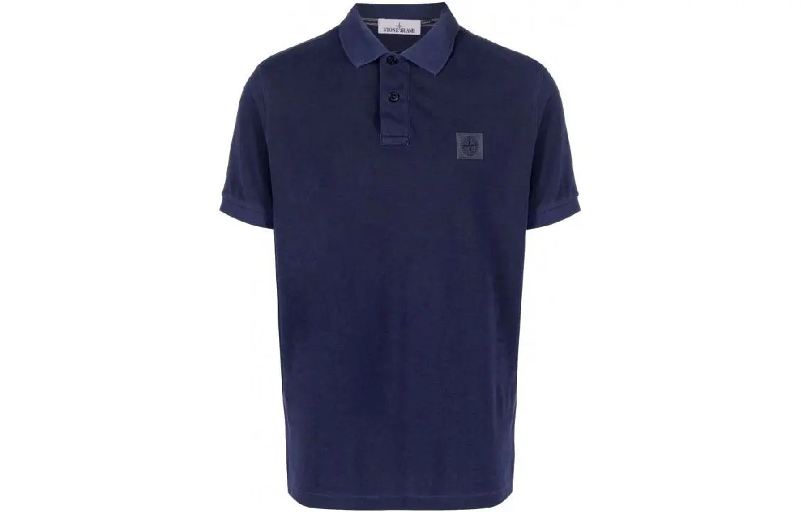 Stone Island logo-patch polo shirt