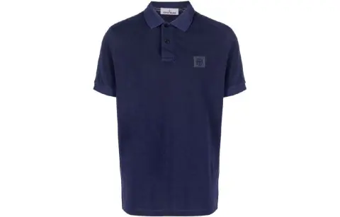 Stone Island logo-patch polo shirt