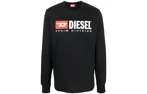 DIESEL T-Shirts Men's Black Crew Neck Moderate