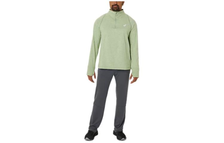 ASICS THERMOPOLIS QUARTER Sweatshirts Men's Green Stand Collar Moderate Regular