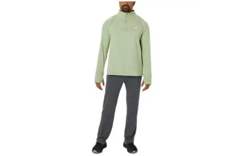 ASICS THERMOPOLIS QUARTER Sweatshirts Men's Green Stand Collar Moderate Regular