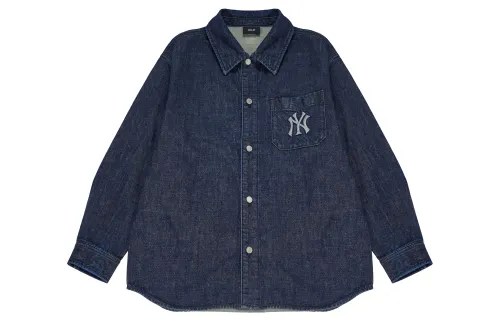 MLB Denim comfortable navy blue shirt for men and women, with your logo imprint