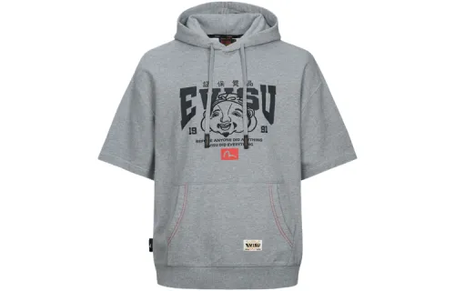 EVISU Sweatshirts Men's Heather Gray Hooded Moderate Regular