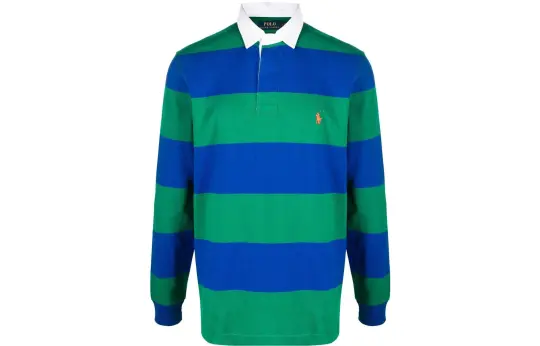 【Previous Season】striped logo-embroidered rugby shirt
