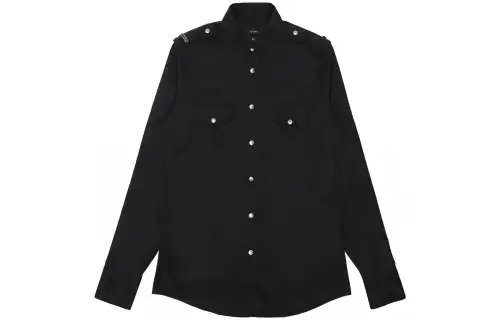 GUCCI Shirts Men's Black Lapel Moderate Other