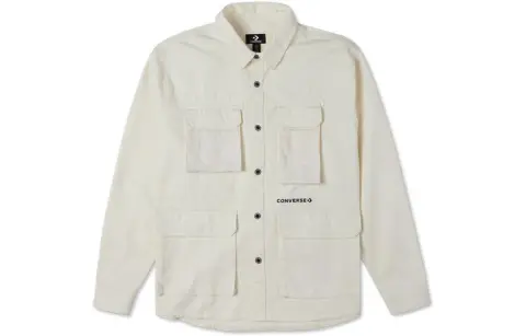 Converse Shirts Men's Beige Lapel Moderate Straight Fit