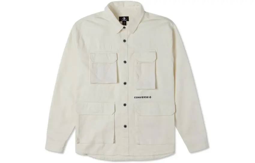 Converse Shirts Men's Beige Lapel Moderate Straight Fit