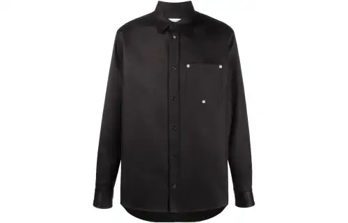 Bottega Veneta Shirts Men's Black Pointed Collar Moderate