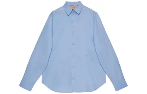 GUCCI Shirts Men's Blue Lapel Moderate Other