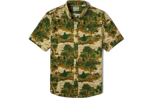 Timberland Shirts Men's Multicolor Lapel Moderate Hawaii