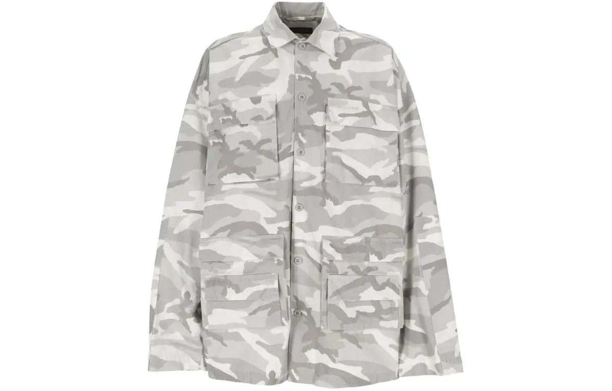 Balenciaga Camouflage Print Oversized Shirt