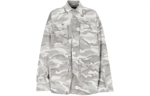 Balenciaga Camouflage Print Oversized Shirt
